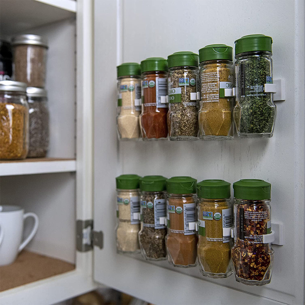 4 X Spice Storage Racks Self Adhesive Kitchen Spice Rack Spice Jars Racks for 20 Spice Jars
