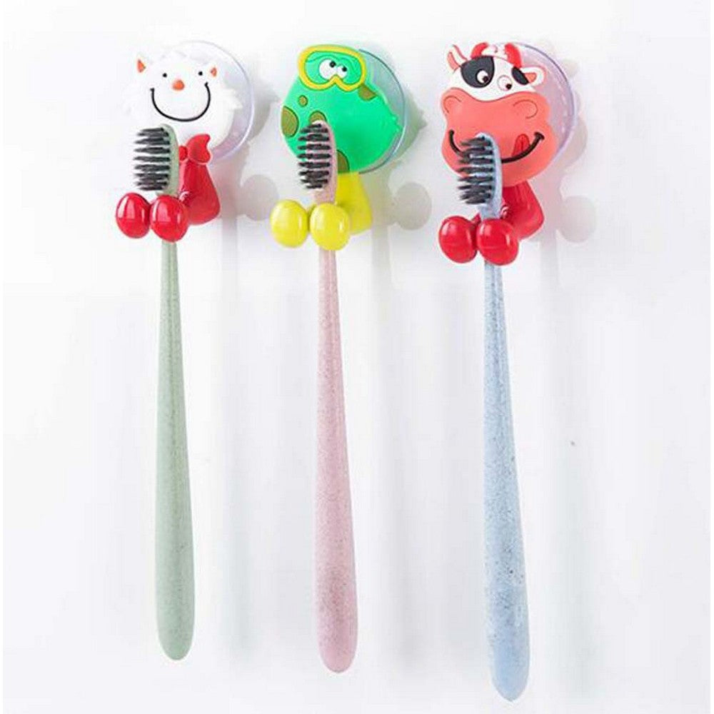 5 X Cute Cartoon Toothbrush Holder with Suction Mounts