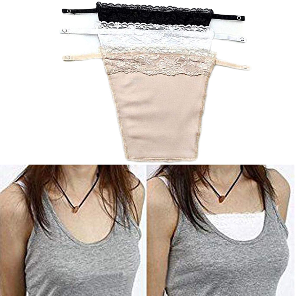 3PCS Lace Trim Clip on Cleavage Cover Inserts Sets