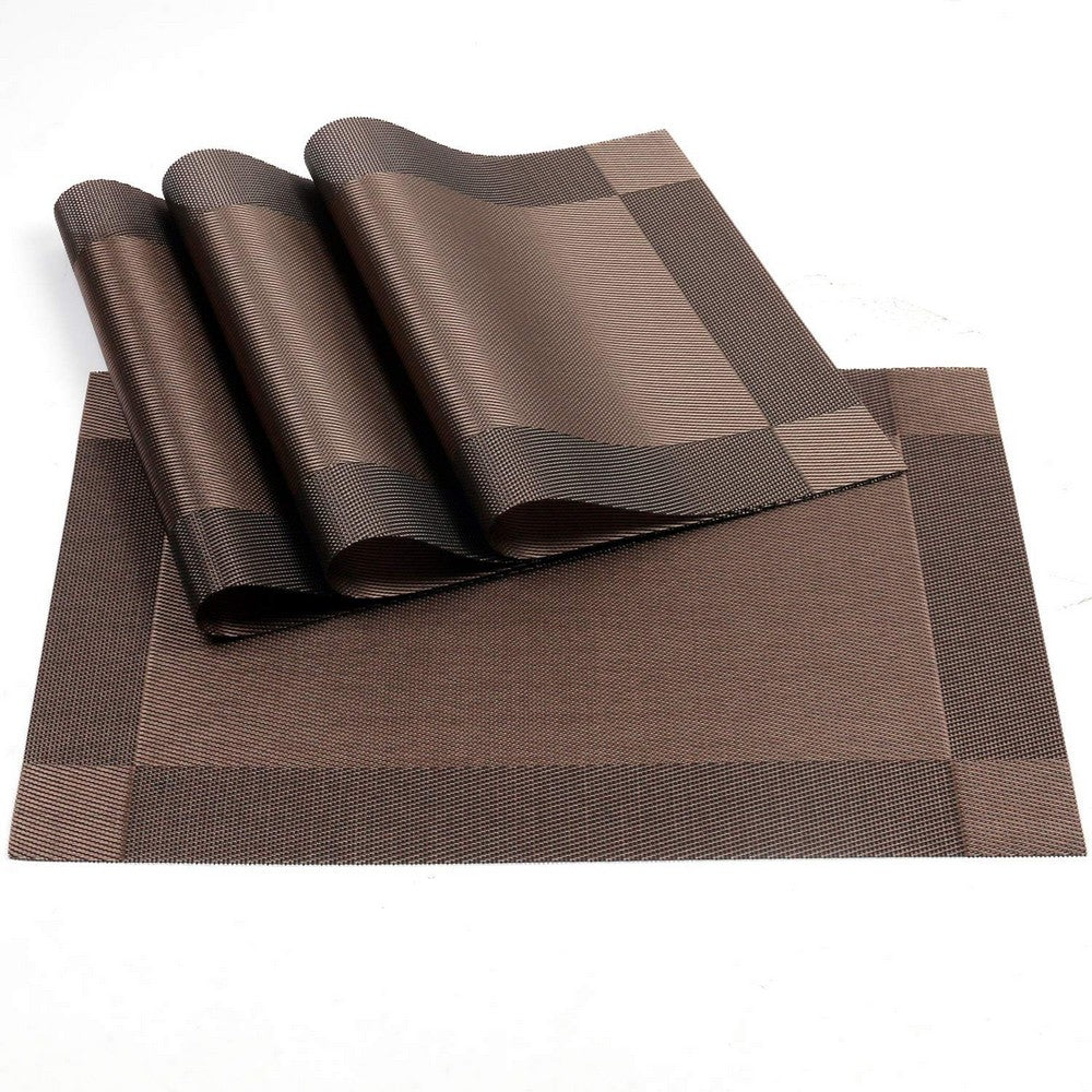 4X Woven Vinyl Non-slip Insulation Placemats