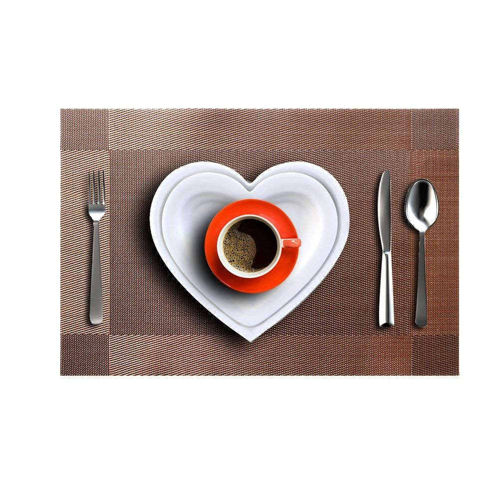 8X Woven Vinyl Non-slip Insulation Placemats