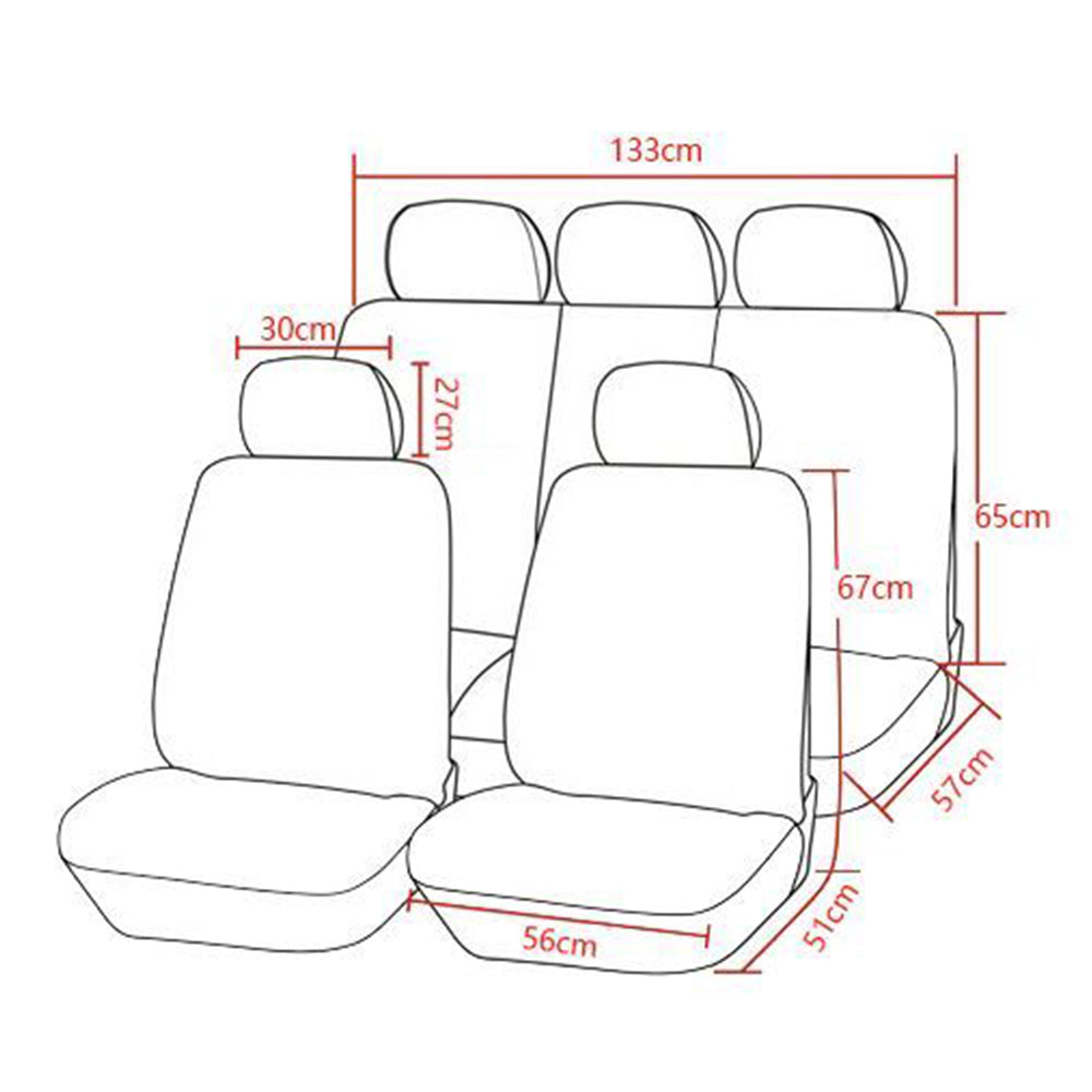 9PCS Car Seat Covers Universal Car Seat Protector Protection Cover Blue