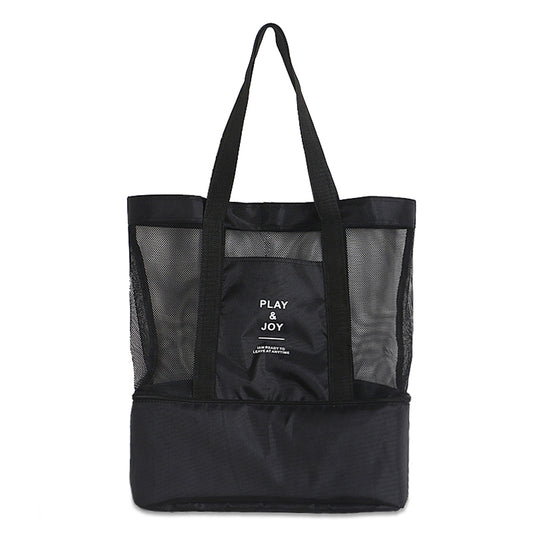 Double-Deck Beach Cooler Bag Black