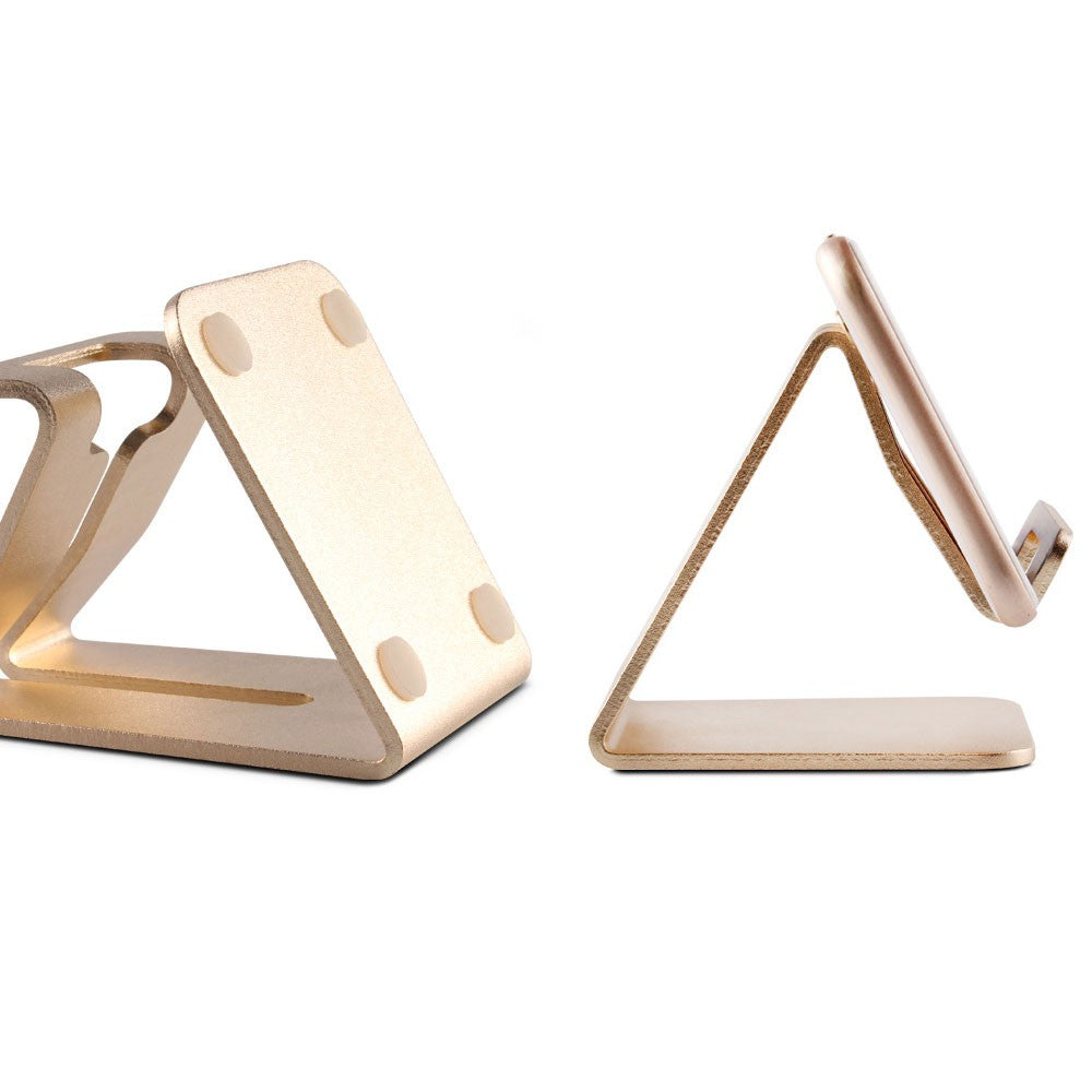 Non-Adjustable Aluminum Alloy Pad-Phone Desktop Stands Gold