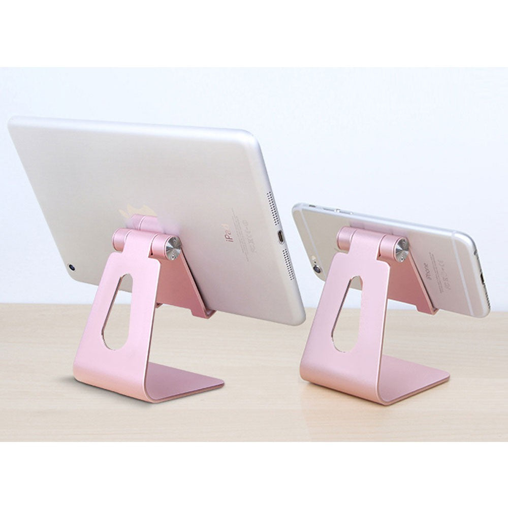 Adjustable Aluminum Alloy Pad-Phone Desktop Stands Rose Gold