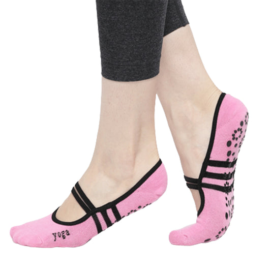 2 Pairs of Anti Slip Yoga Socks Ballet Socks Pink