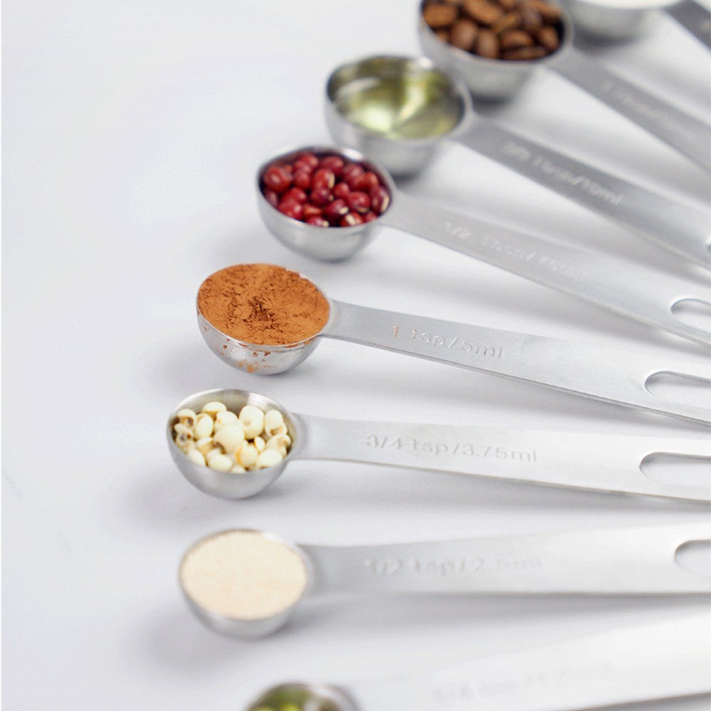 Set of 7Pcs Stainless Steel Measuring Spoon