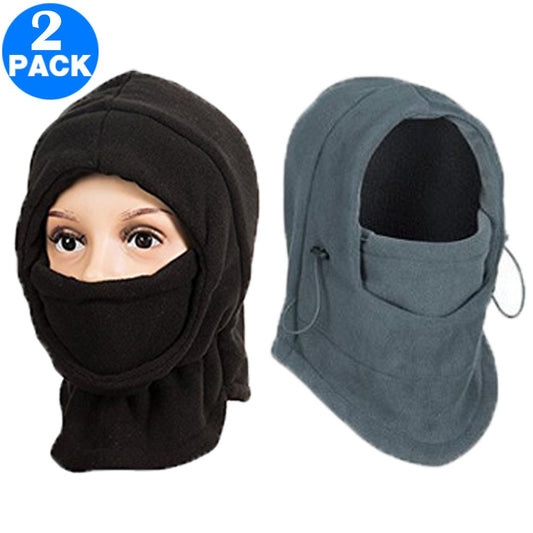 2 Pack Unisex Winter Windproof Hats Black and Dark Grey