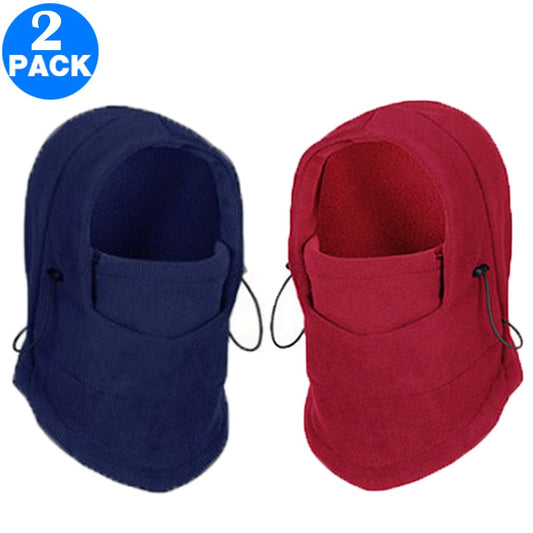 2 Pack Unisex Winter Windproof Hats Wine Red and Navy
