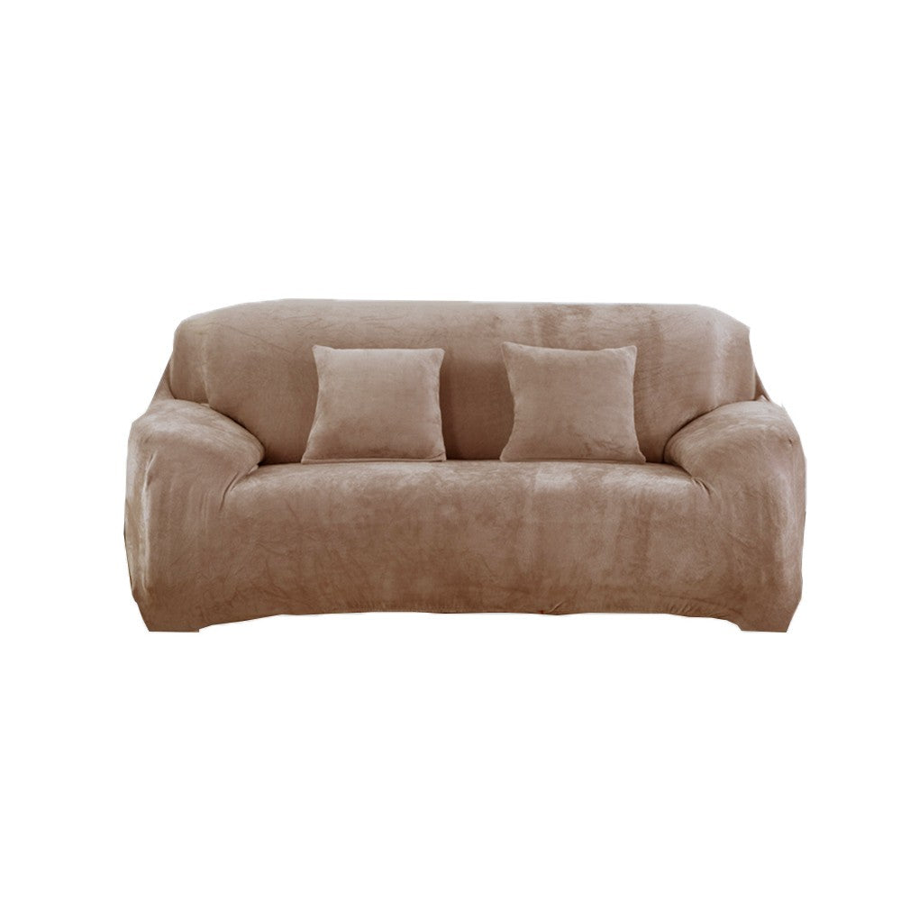 Three Seaters Fleeced Sofa Cover Camel