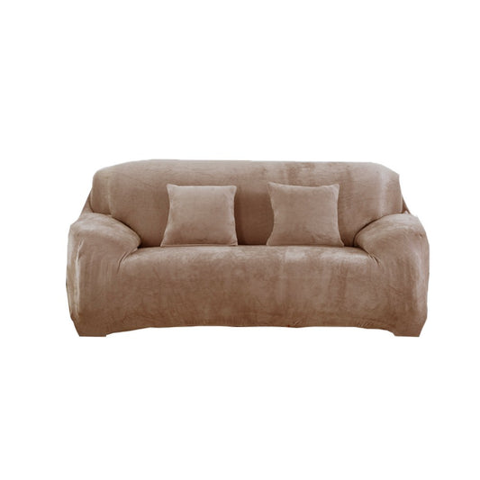 Three Seaters Fleeced Sofa Cover Camel