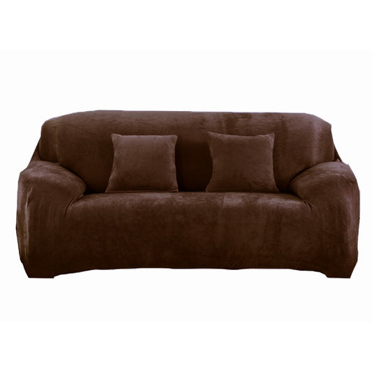 Three Seaters Fleeced Sofa Cover Coffee