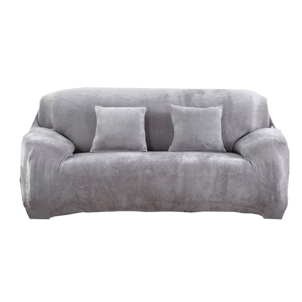 Three Seaters Fleeced Sofa Cover Light Grey