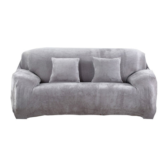 Three Seaters Fleeced Sofa Cover Light Grey