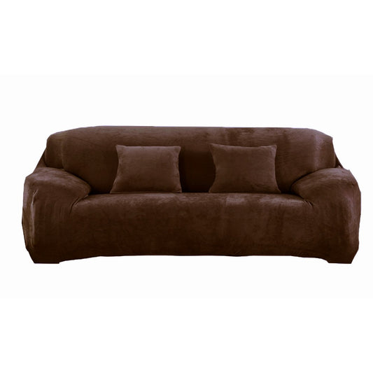 Four Seaters Fleeced Sofa Cover Coffee