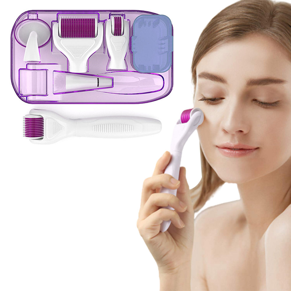 One Set of Personal Care 6-in-1 Derma Rollers-Purple