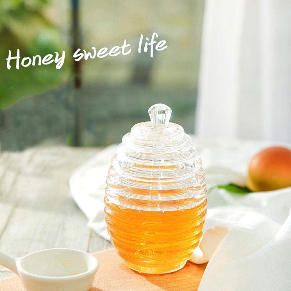 Food Grade Plastic Honey Pot with Dipper and Lid