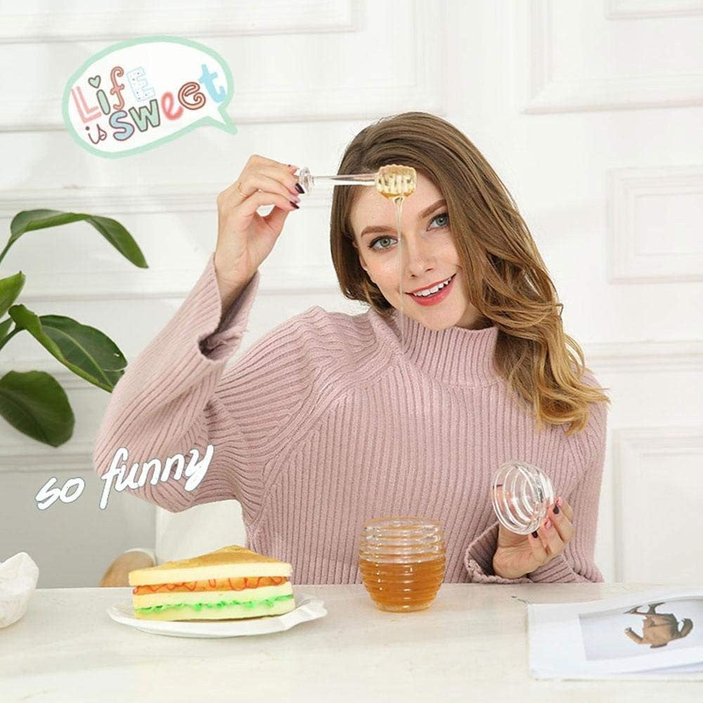 Food Grade Plastic Honey Pot with Dipper and Lid