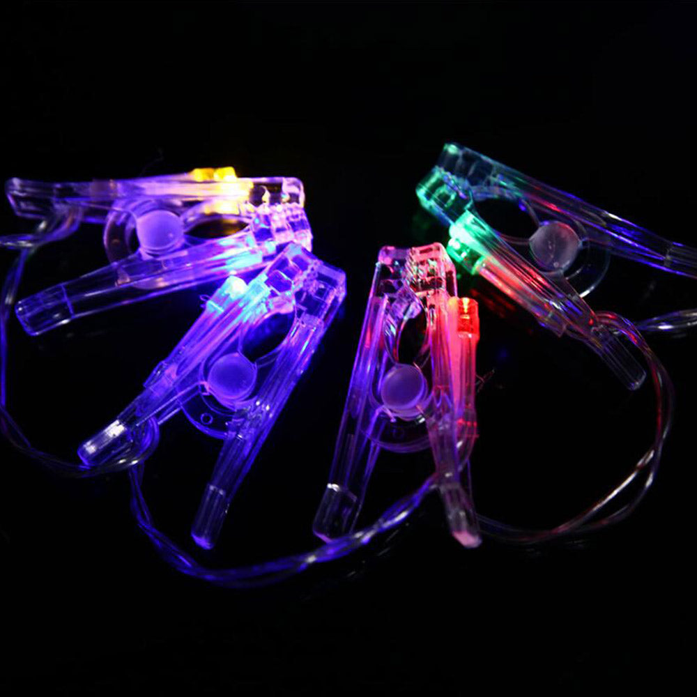 4X Home Decor Battery-Operated 10 LED Peg Clip String Lights