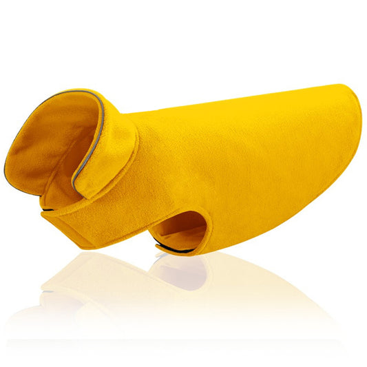 Dog Fleeced Vest Dog Sweater Warm Winter Pet Clothes Yellow S