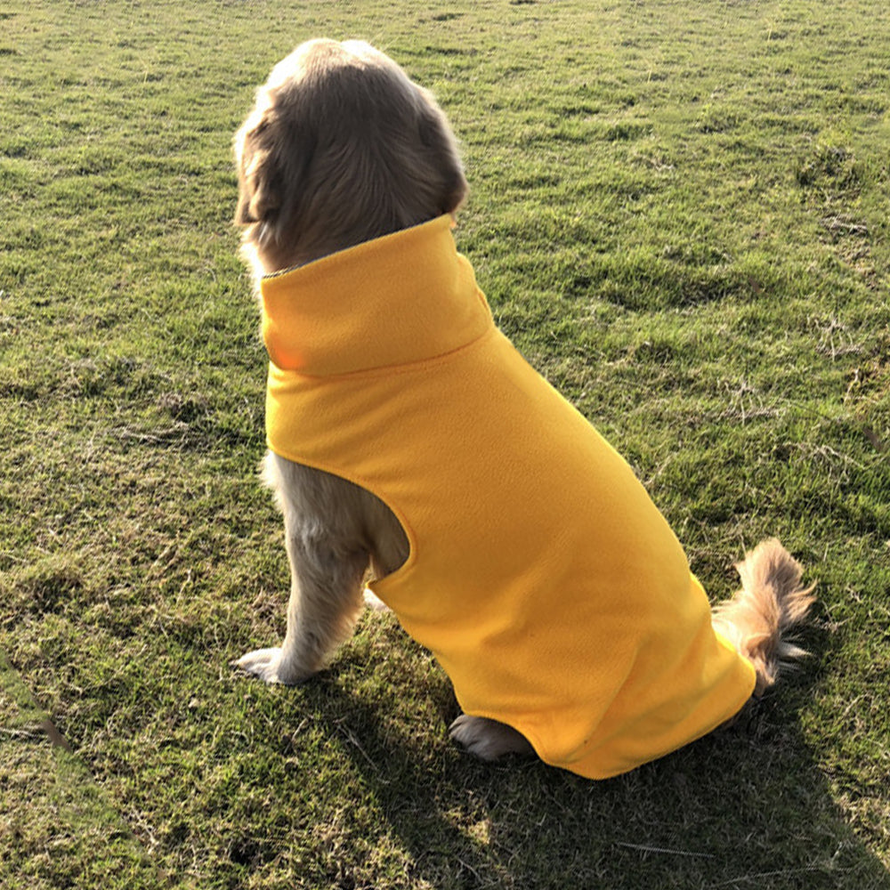 Dog Fleeced Vest Dog Sweater Warm Winter Pet Clothes Yellow S