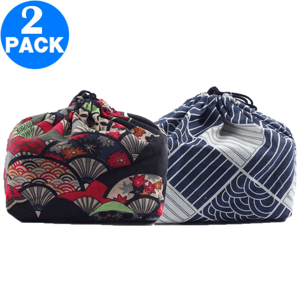 2 X Japanese Style Canvas Lunch Bags Style 2 Style 4