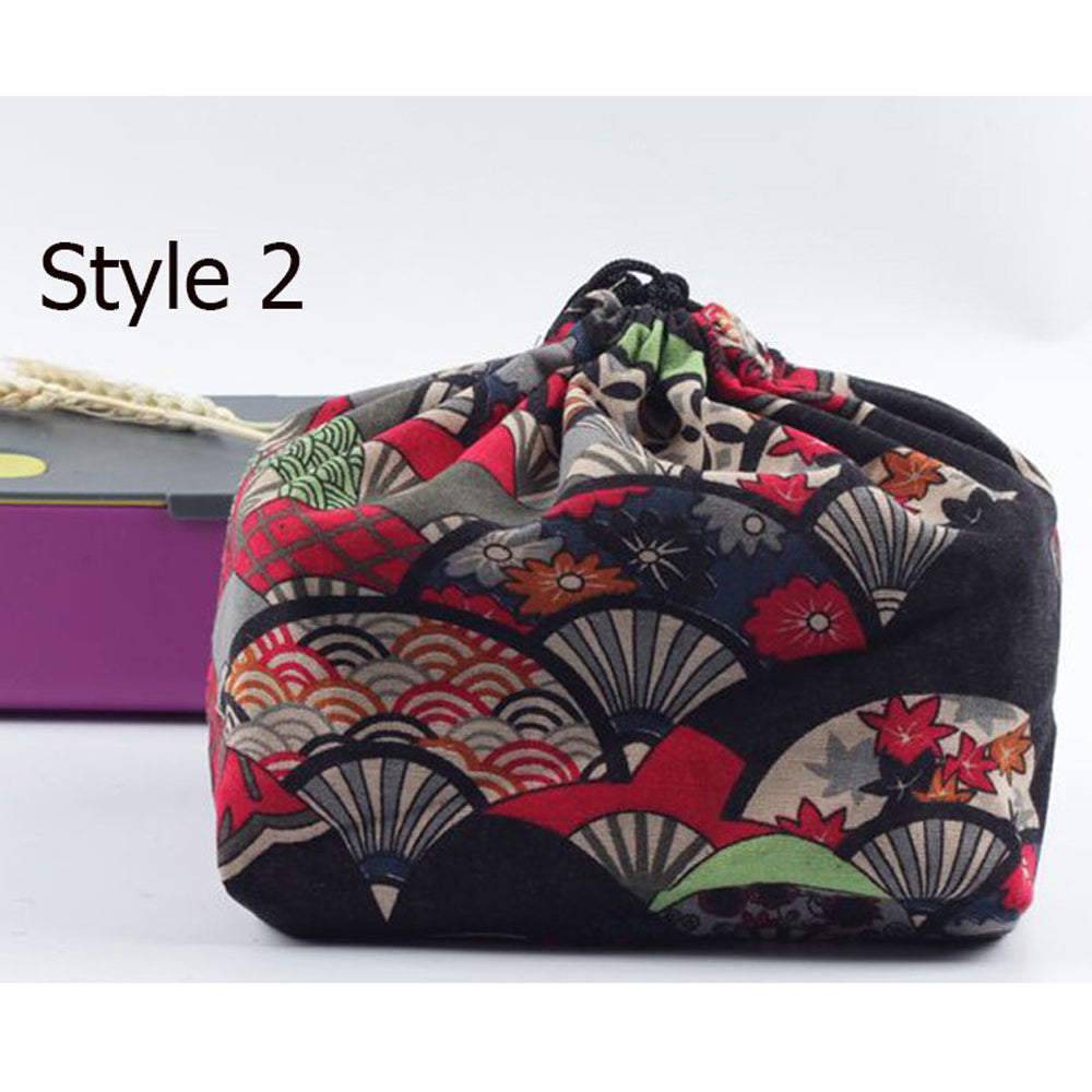2 X Japanese Style Canvas Lunch Bags Style 2 Style 4