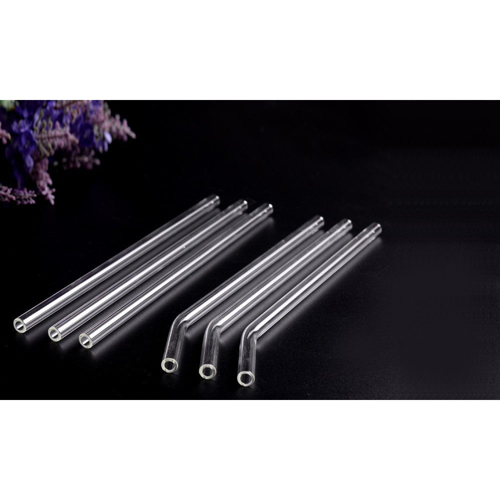 24Pcs Clear Glass Straw Set