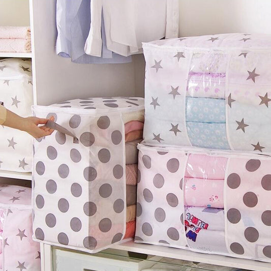 4X Bedding Blanket Storage Bags-Two Stars and Two Dots