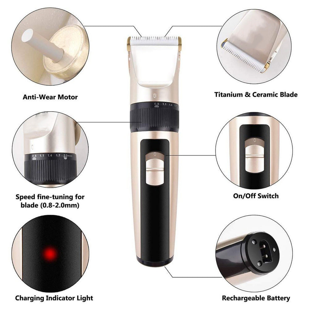 USB Cordless Electric Dog Hair Clipper Set