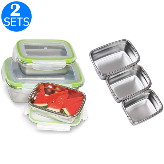 2 Set of Stainless Steel Lunch Boxes