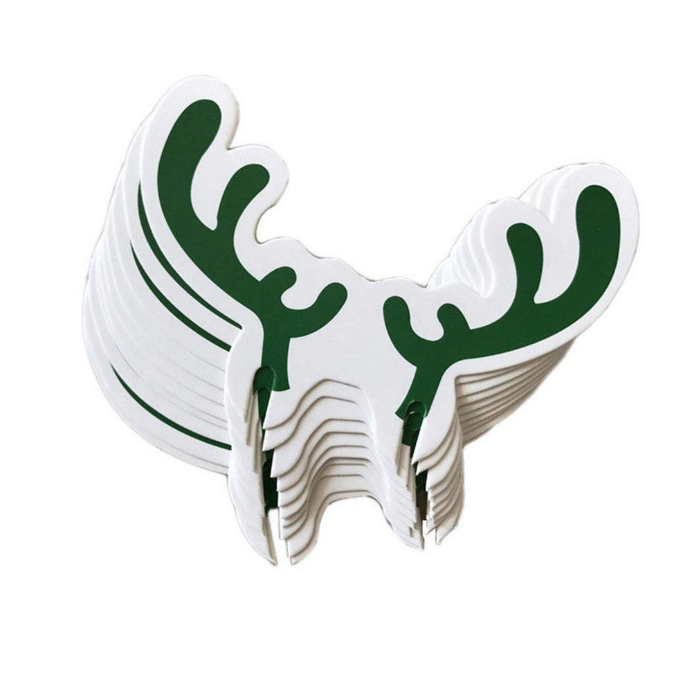 100PCS Antler Designed Christmas Wine Glass Paper Decorations Green