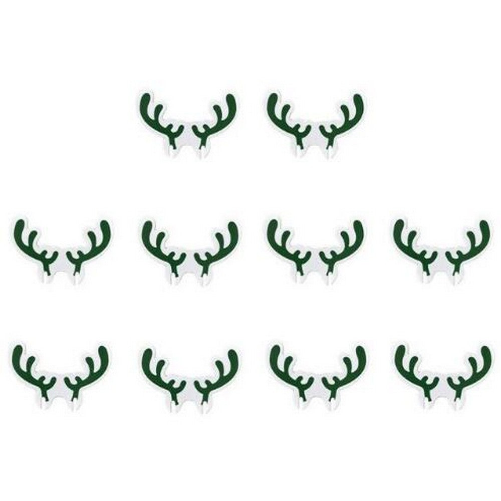 100PCS Antler Designed Christmas Wine Glass Paper Decorations Green