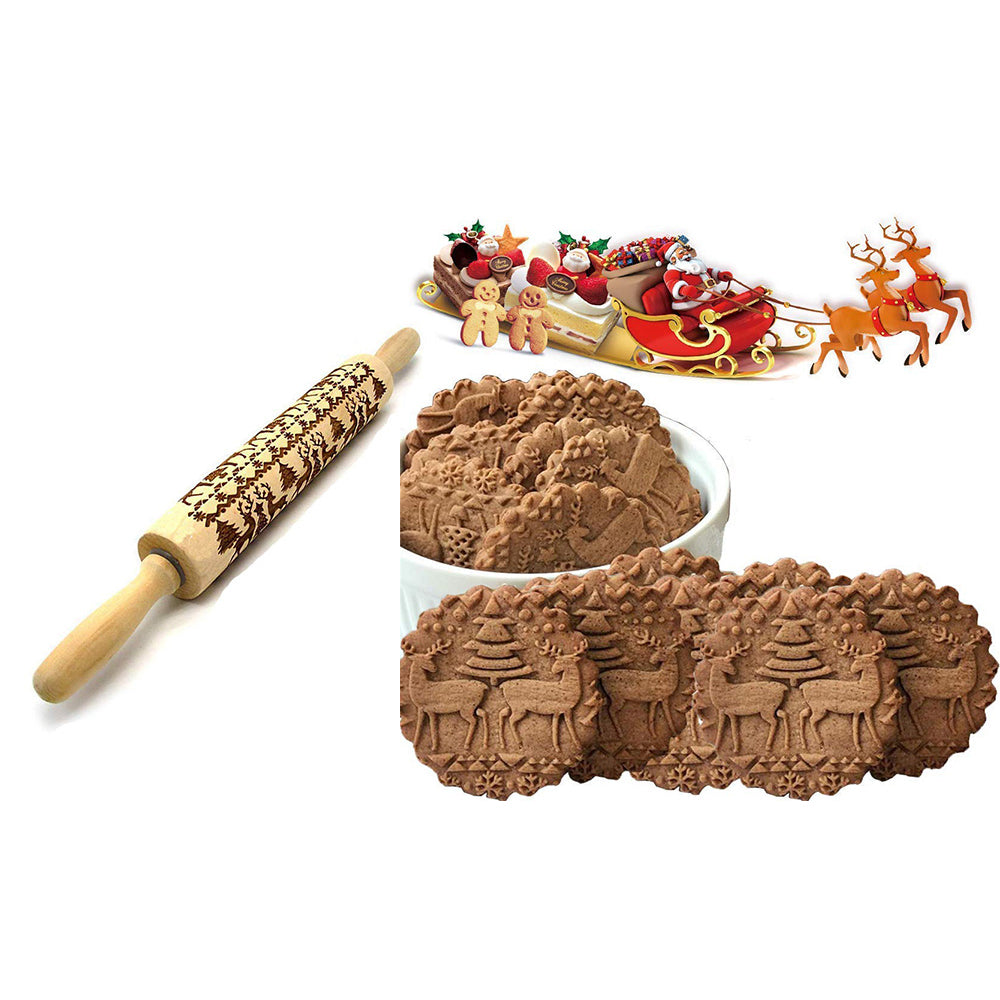 35cm Christmas Embossed Rolling Pin
