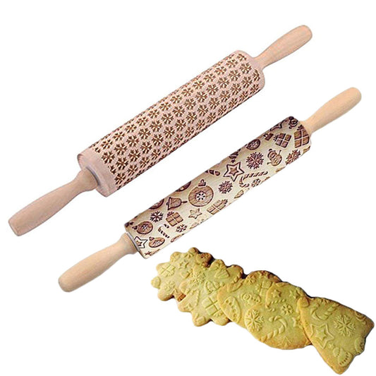 43cm Christmas Embossed Rolling Pin