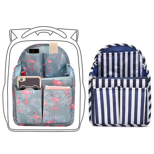 2 X Backpack Organizers Insert Bags Light Blue Navy Blue