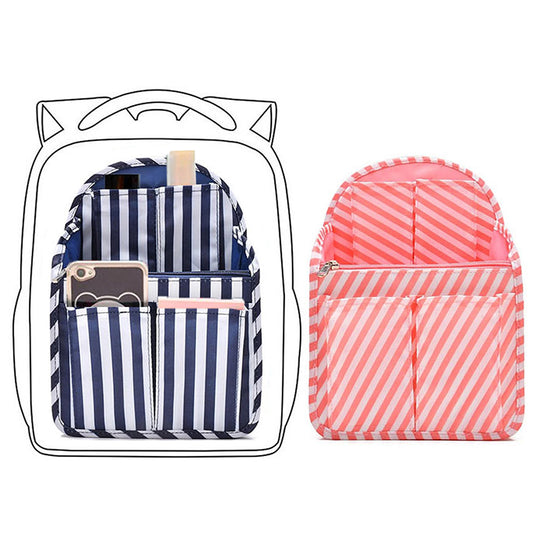 2 X Backpack Organizers Insert Bags Navy Blue Pink