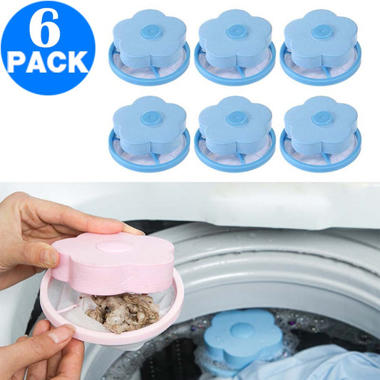6 X Reusable Washing Machine Floating Lint Mesh Bags Random Colour