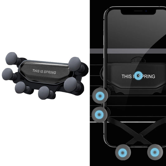 Car Phone Holder Air Vent Mount Phone Stand Soft Phone Holder Non-Slip Automatic Grip Car Phone Stand Black