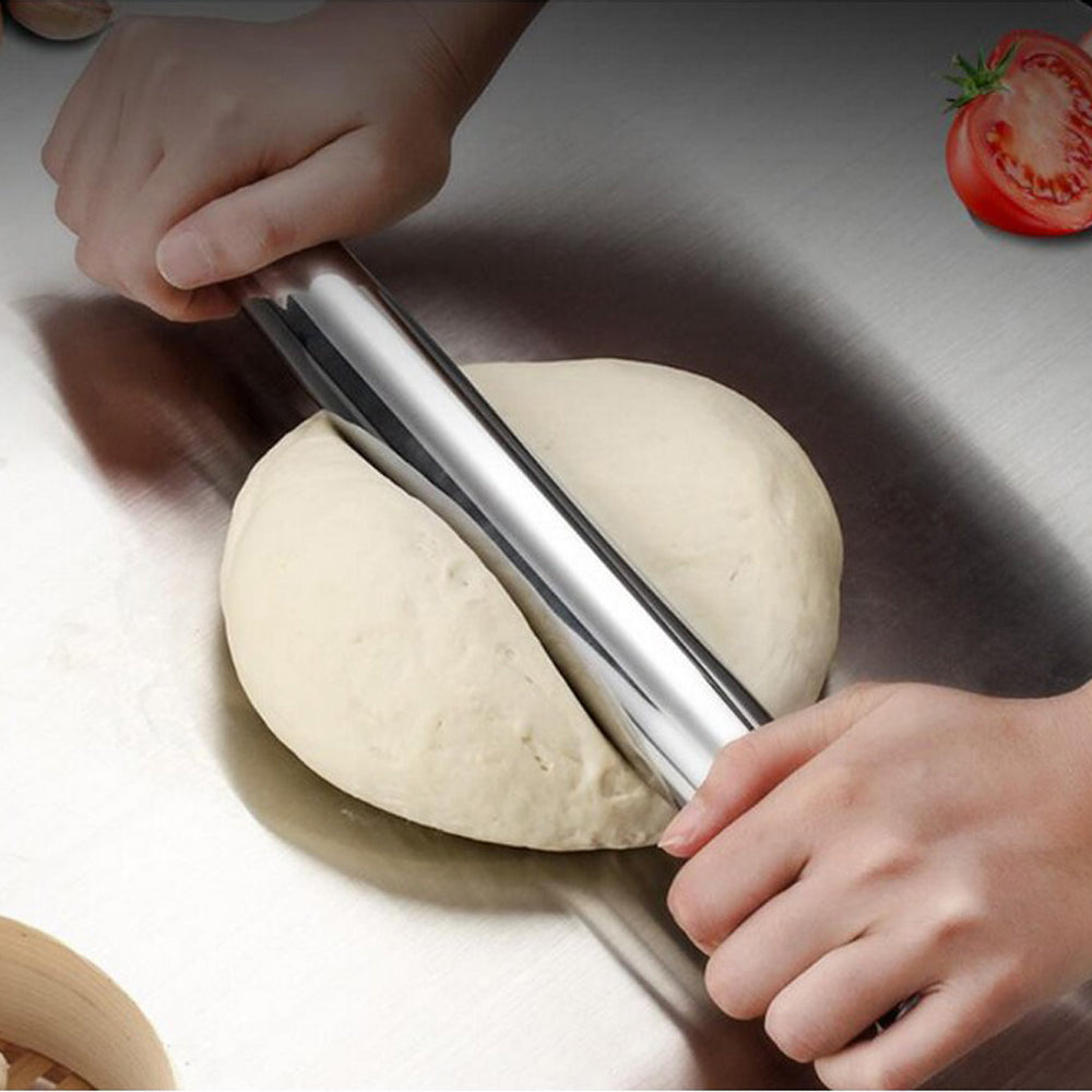 Stainless Steel Rolling Pin Dough Roller Non-Stick Smooth Surface for Fondant Pie Crust Cookie Pizza Pastry