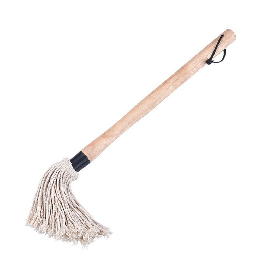 BBQ Grilling Basting Mop Brush Roasting Heat Resistant Wooden Handle with 5 Replacement Heads