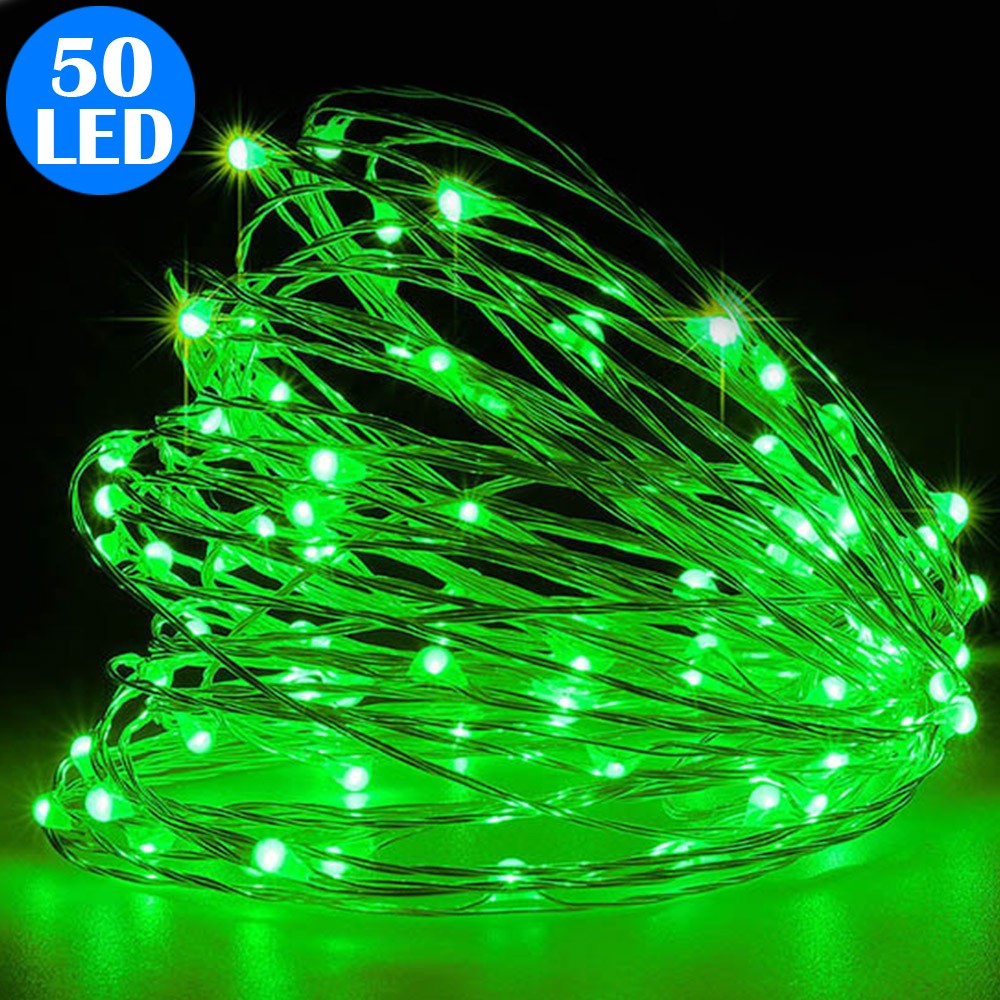 50LED Fairy Lights Battery Operated Copper Wire String Lights Remote Control