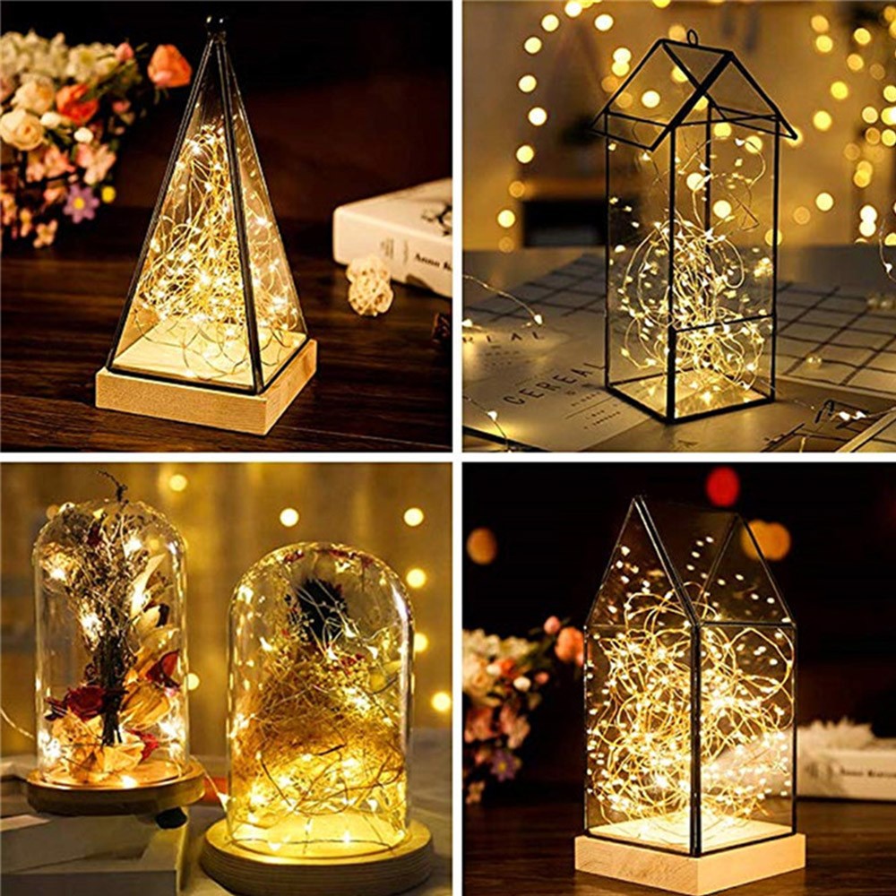 50LED Fairy Lights Battery Operated Copper Wire String Lights Remote Control