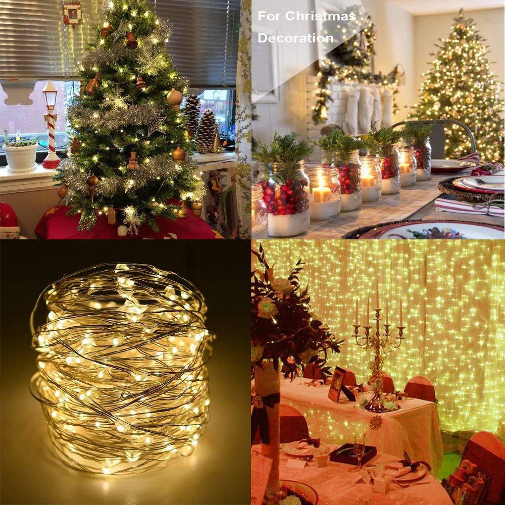 50LED Fairy Lights Battery Operated Copper Wire String Lights Remote Control