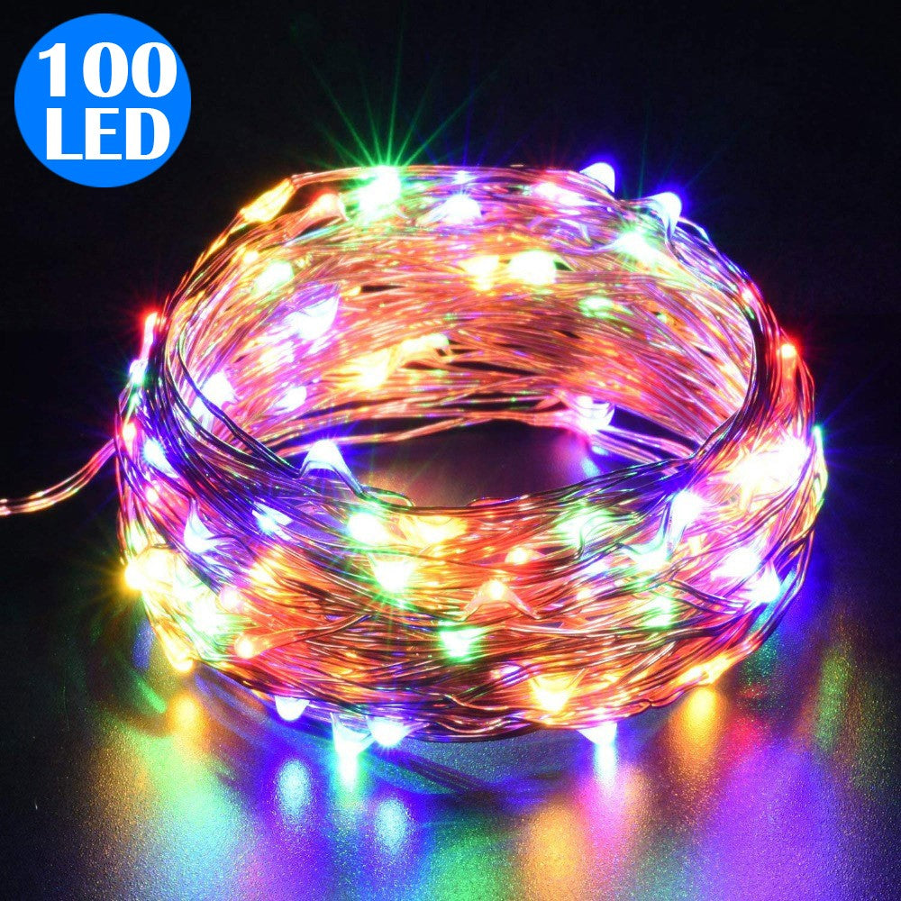 100LED Copper Wire String Lights Fairy Lights Battery Operated Remote Control