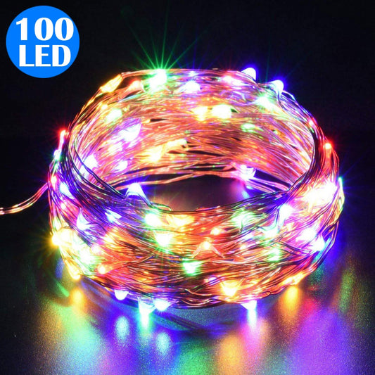 100LED Copper Wire String Lights Fairy Lights Battery Operated Remote Control