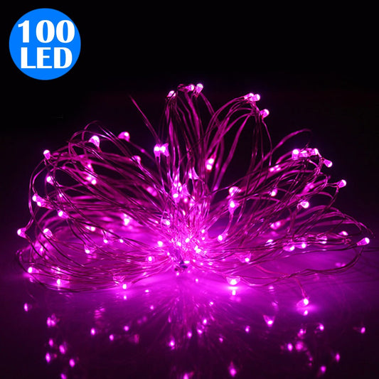 100LED Copper Wire String Lights Fairy Lights Battery Operated Remote Control