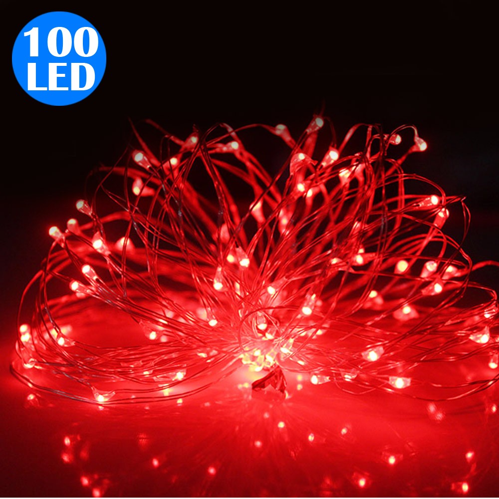 100LED Copper Wire String Lights Fairy Lights Battery Operated Remote Control