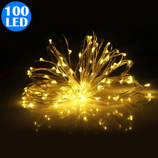 100LED Copper Wire String Lights Fairy Lights Battery Operated Remote Control