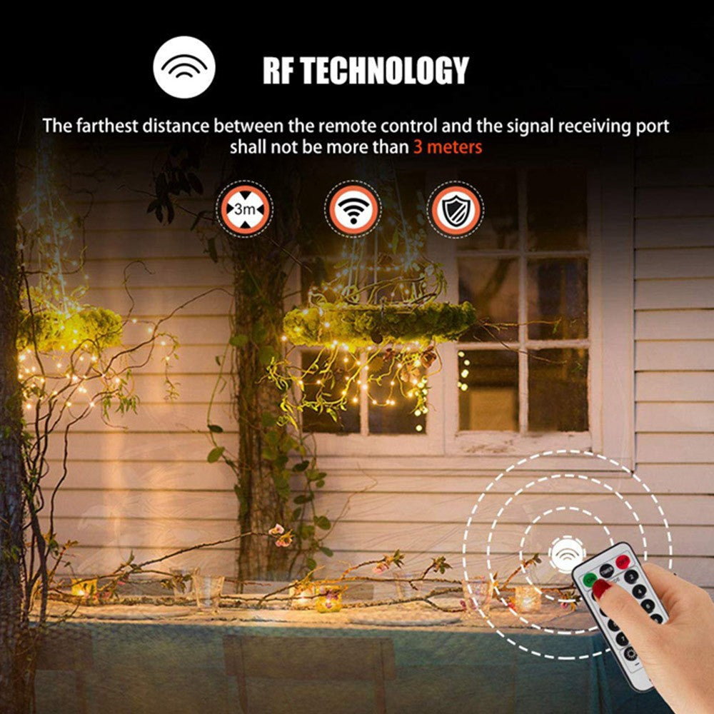 200LED Fairy Lights String Lights Battery Operated Remote Control